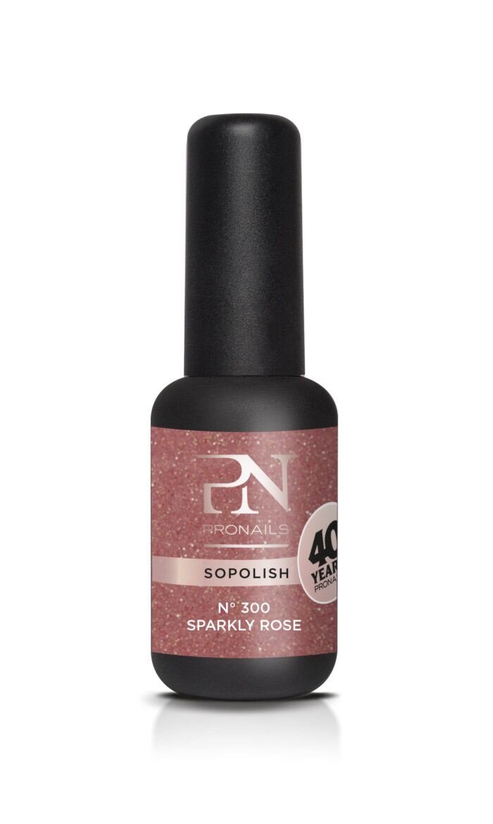 Thera Esthetique Grossiste En Produit Esthetique Bretagne 29744 Sopolish 300 Sparkly Rose 8 Ml BlackBottle